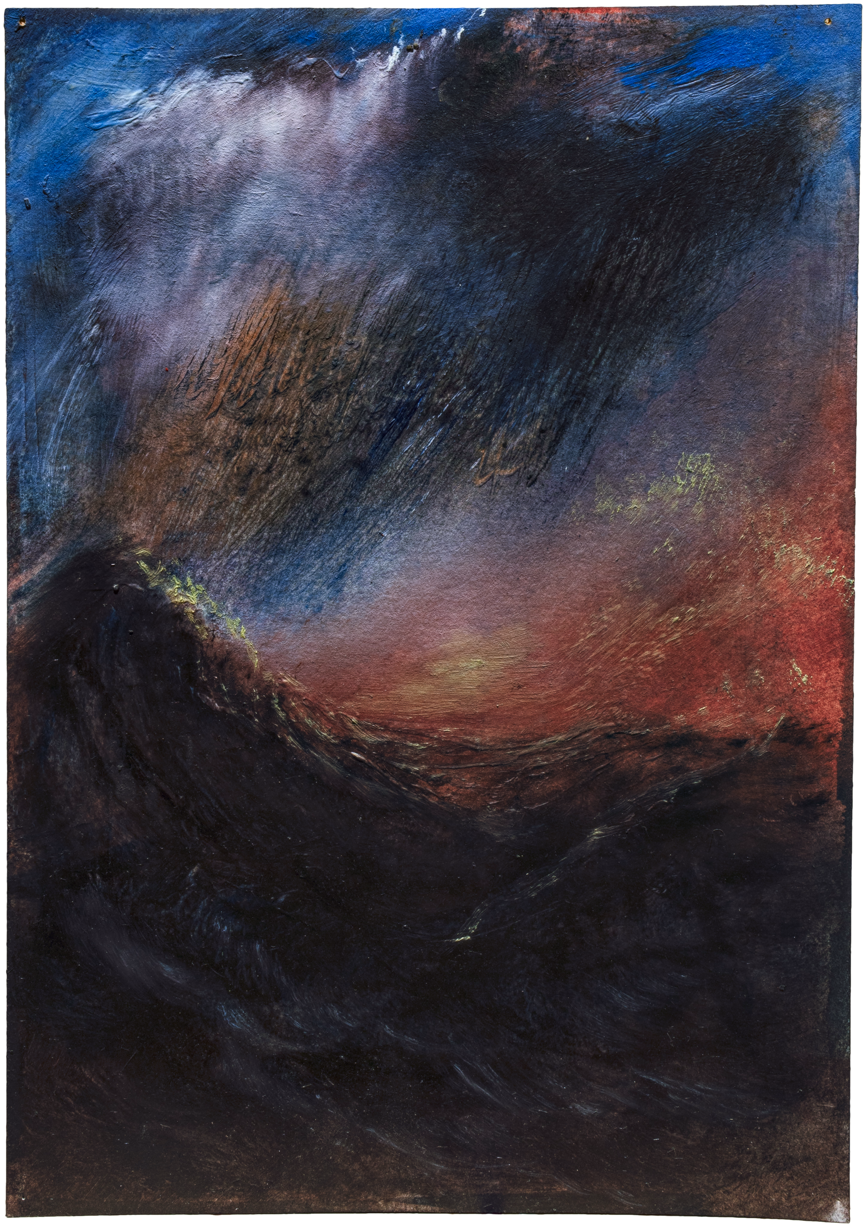 Untitled 6 — (2019) — pigment and oil on paper — 18 × 26 cm — by Daniel Small