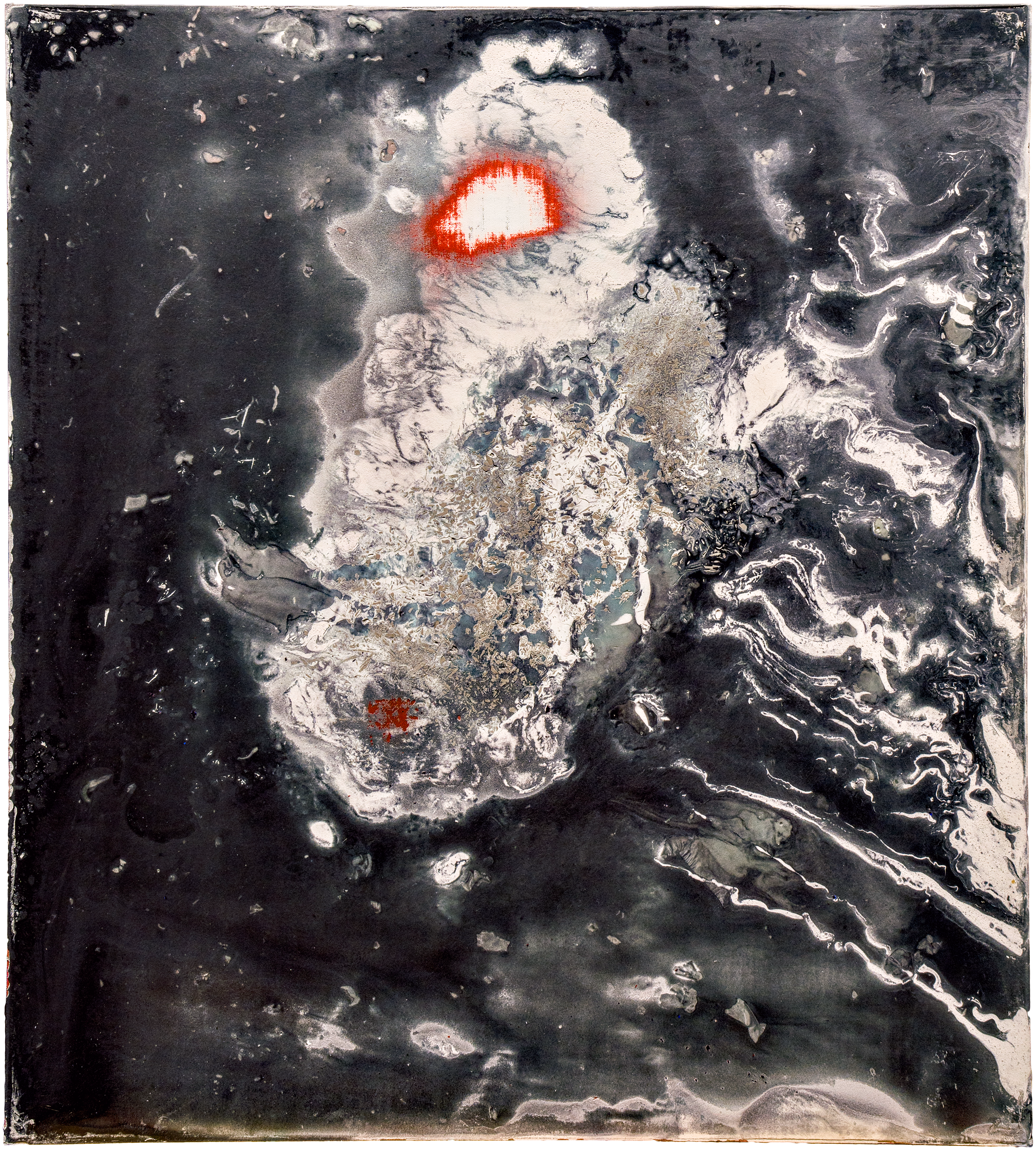 Untitled 11 — (2015 - 2026) — pigment, chalk, bronze, acrylic polymer, and acrylic ground on linen and aluminium composite panel — 53 × 59 cm — by Daniel Small